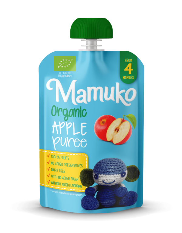 MAMUKO Organic apple puree, 100g, 4+ - Image 1