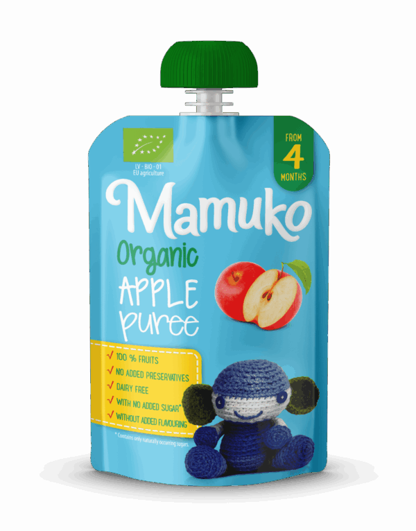 MAMUKO Organic apple puree, 100g, 4+ - Image 1