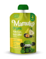 MAMUKO Organic pear, plum & black currant puree, 100g, 4+