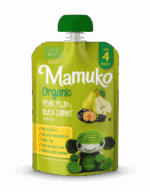 MAMUKO Organic pear, plum & black currant puree, 100g, 4+