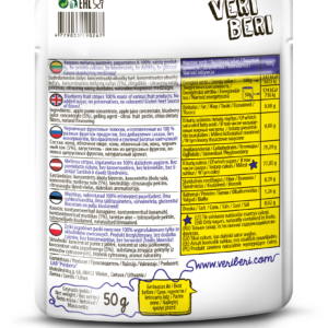VERI BERI wild blueberry fruit stripes, box of 24 / VEGAN