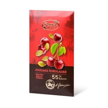 Dark Chocolate with cherries and pumpkin seeds 55%, 90g / VEGAN