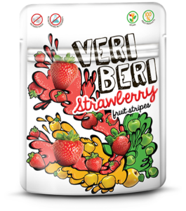 VERI BERI strawberry fruit stripes, box of 24 / VEGAN