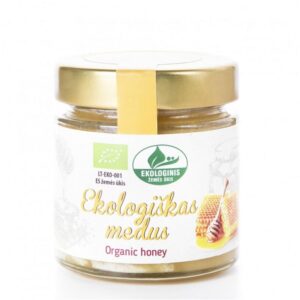 Organic raw honey, 250 g, glass