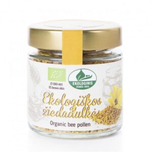 Organic raw fresh bee pollen, 100 g, glass