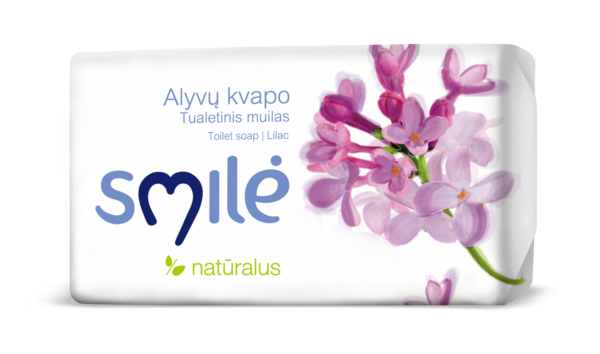 SMILE Lilac bar soap with sweet almond oil, 90g - Image 1