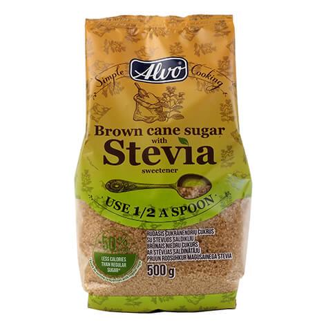 brown-cane-sugar-with-sweetener-stevia-steviol