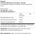 Swanson Turmeric, Boswellia & Tart Cherry - joint support, 60 caps - Image 2