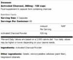 Swanson Activated Charcoal 260mg, 120 caps - Image 2