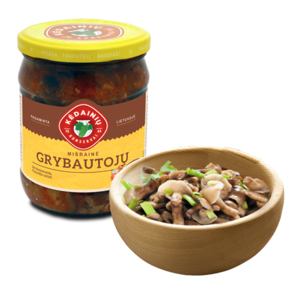 KĖDAINIŲ GRYBAUTOJU Mushroom Salad , 500g glass - Image 1