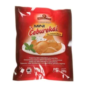 LIUTUKAS fried mini dumplings with meat, frozen/ ceburekai, 250g / store collection only