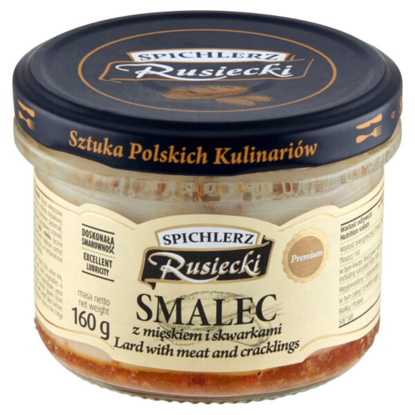Rusiecki Lard With Meat And Cracklings, 190g, glass - Image 1