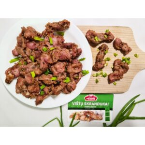 MAŽEIKIŲ MĖSINĖ Hot smoked gizzards, 300g/ VIŠTŲ SKRANDUKAI / store collection only