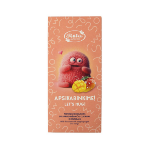 RŪTA Milk chocolate with popping sugar and mango "Bumciai" LET'S HUG!, 70g